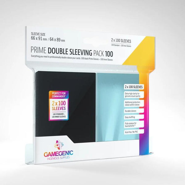 Gamegenic: Prime Double Sleeving Pack 100 (Clear/Black) (2x 100)