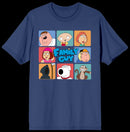 Family Guy Characters In Boxes Blue T-Shirt (xlarge)