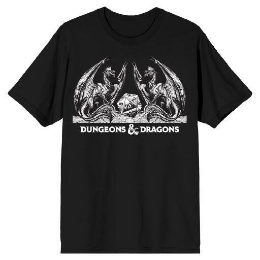 Dungeons & Dragons - Heraldic Dragons With Dice Men's Black Tee (2xlarge)