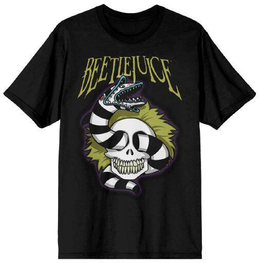 Beetlejuice Skull and Sandworm Adult Black Tee (large)