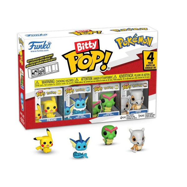 Bitty Pop! Pokemon: Pikachu / Vaporeon / Caterpie / Cubone [4-Pack]