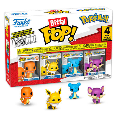 Bitty Pop! Pokemon: Charmander / Jolteon / Lapras / Rattata [4-Pack]