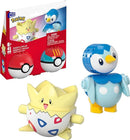 MEGA Pokemon Togepi and Piplup Building Toy Kit, Poseable Action Figure with Poke Ball