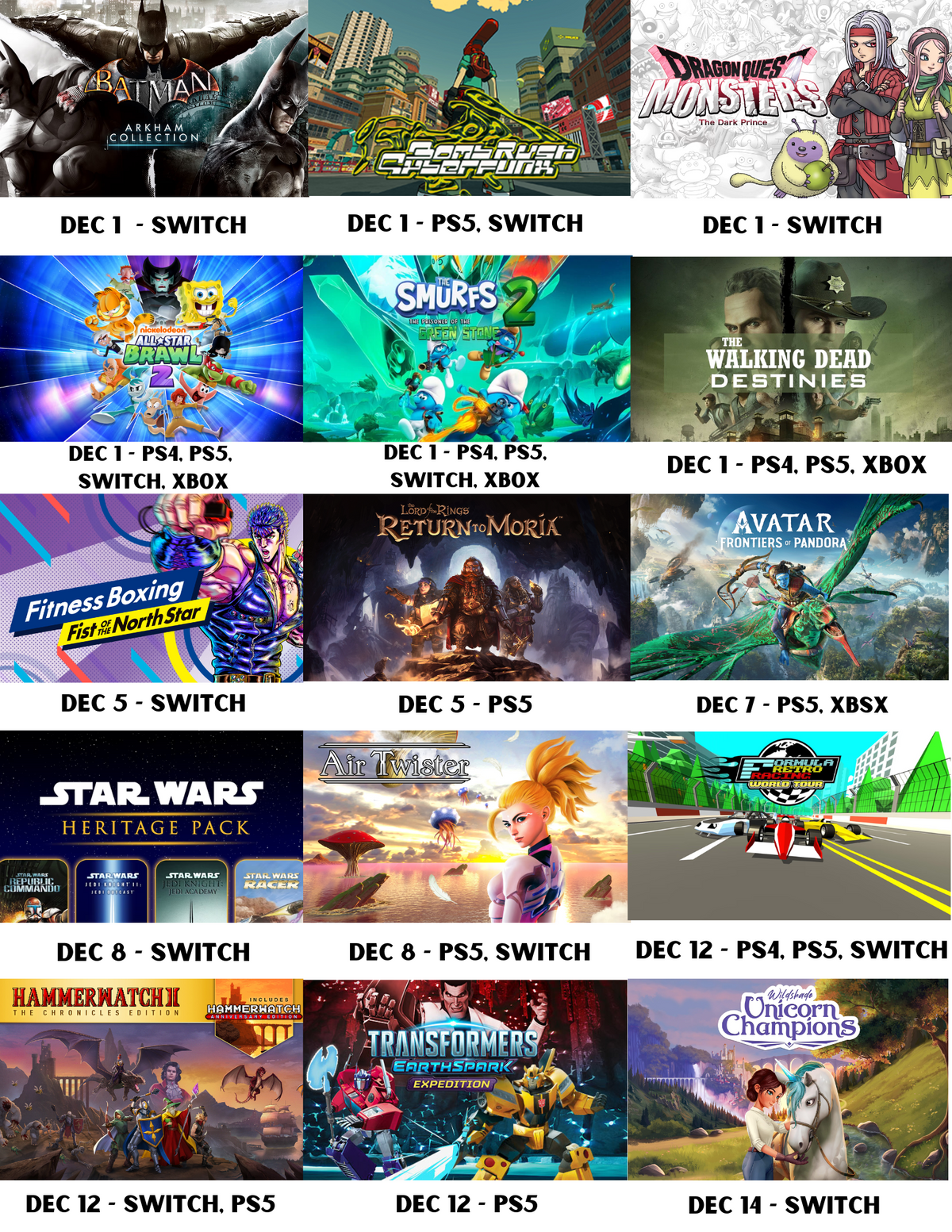 Nintendo december discount releases