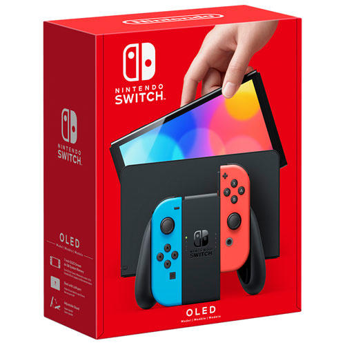 Nintendo Switch OLED with Blue and Red Joy-Con