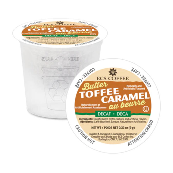 ECS-Butter Toffee Caramel Decaf Single Serve Coffee 24 Pack