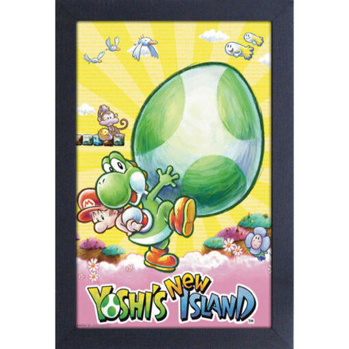 Yoshi’s New Island Game Cover Art 11"X17" Framed Print