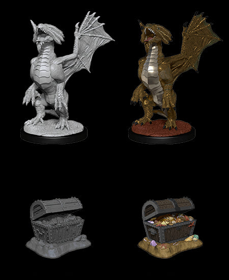 D&D Nolzur's Marvelous Miniatures - Wave 13: Bronze Dragon Wyrmling & Pile of Sea Found Treasure