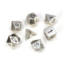 Chessex 7-Die Set: Metal: Silver