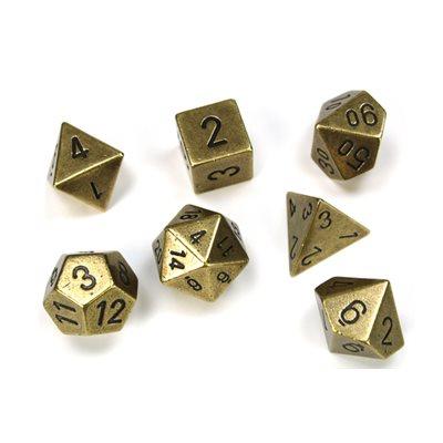 Chessex 7-Die Set: Metal: Old Brass