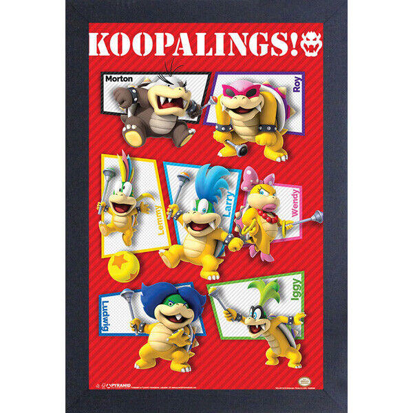 Super Mario Koopalings Group 11"X17" Framed Print