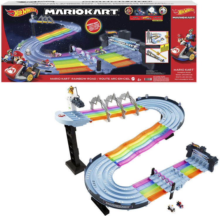 Hot Wheels Mario Kart Rainbow Road Track Set