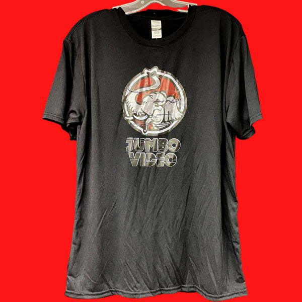 Jumbo Video Elephant Logo Black T-shirt (large)