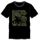 Star Wars Yoda Rebel Logo Black T-shirt (Xlarge)