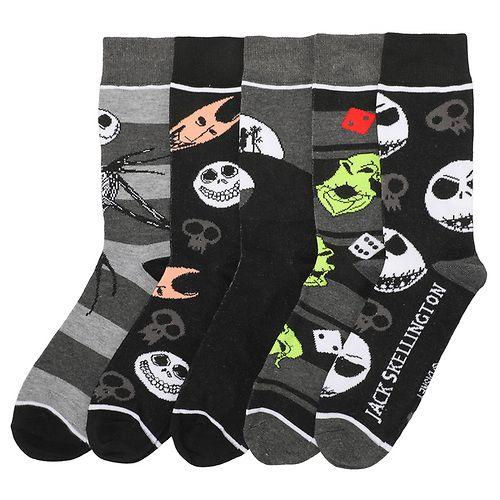 Nightmare Before Christmas - Mixed Placed Art And Tossed Character Art Casual Crew Socks