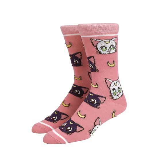 Sailor Moon Luna Artemis Collage Crew Socks