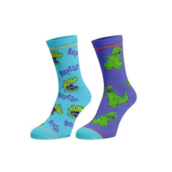 Rugrats Reptar Dinosaur 2 Pack Crew Socks