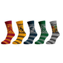 Harry Potter - House Crests on Varsity Stripes Crew Sock 5 Pack