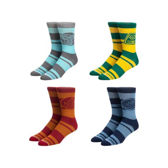Avatar 4 Nations Logos Mens Crew Socks 4 Pack