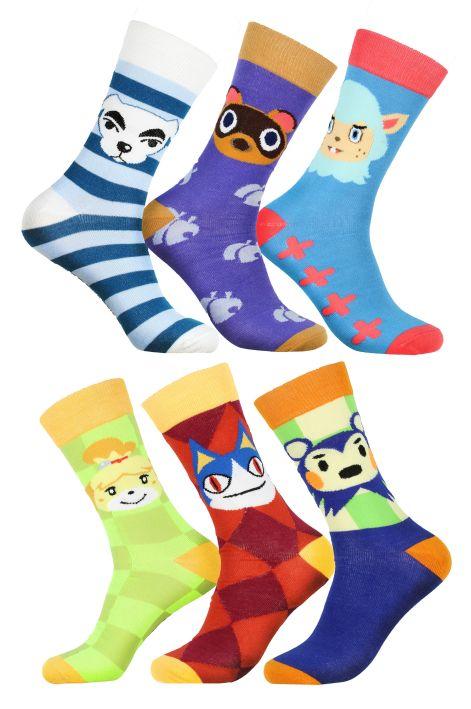 Nintendo Animal Crossing Characters Mens Socks 6 Pack