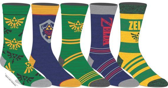 The Legend of Zelda Casual Crew Socks Gift Set Adult Men Shield Crest 5 Pairs