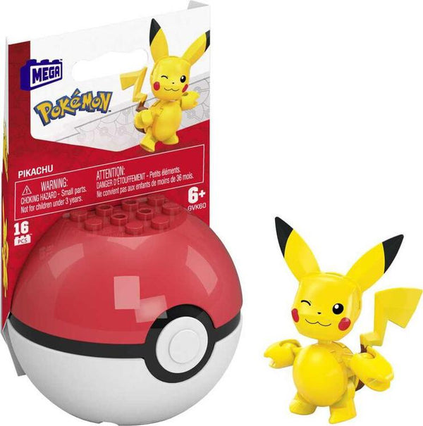 MEGA Pokemon Pikachu Building Toy Kit, Poseable Action Figure with Poke Ball