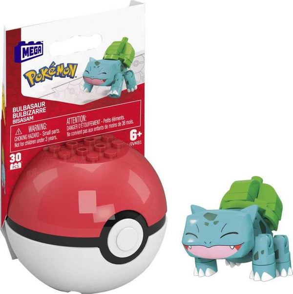 MEGA Pokemon Bulbasaur Building Toy Kit, Poseable Action Figure with Poke Ball