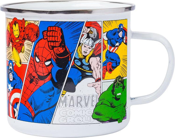 Marvel Jumbo Camper Mug – Vintage Panels (Enamel)