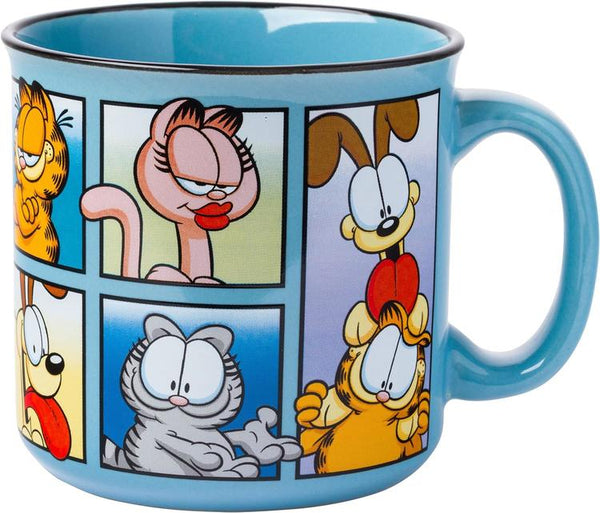 Garfield Grid Characters Ceramic Camper Coffee Mug, 20oz