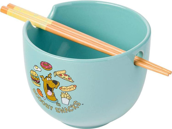 Scooby-Doo Scooby Snacks Ceramic Ramen Noodle Rice Bowl with Chopsticks, 20oz