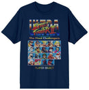 Street Fighter II The Final Challengers Player Select Navy T-shirt (medium)