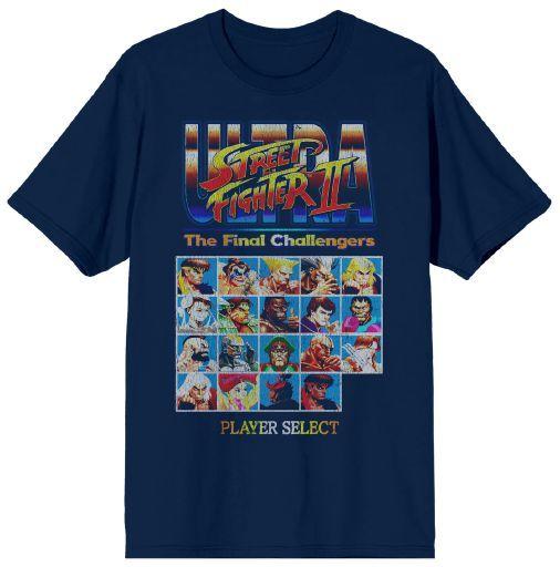 Street Fighter II The Final Challengers Player Select Navy T-shirt (medium)
